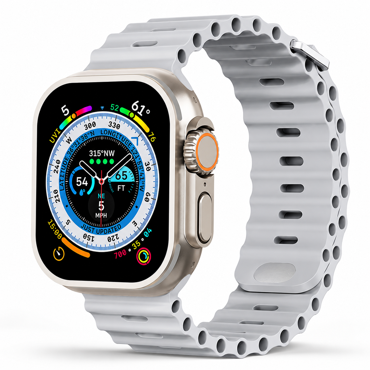Premium Apple Watch Band Ocean Silicone Sport Strap Adjustable Soft Wristband Secure Fit Lightweight Durable Breathable Everyday Comfort All Day Wear