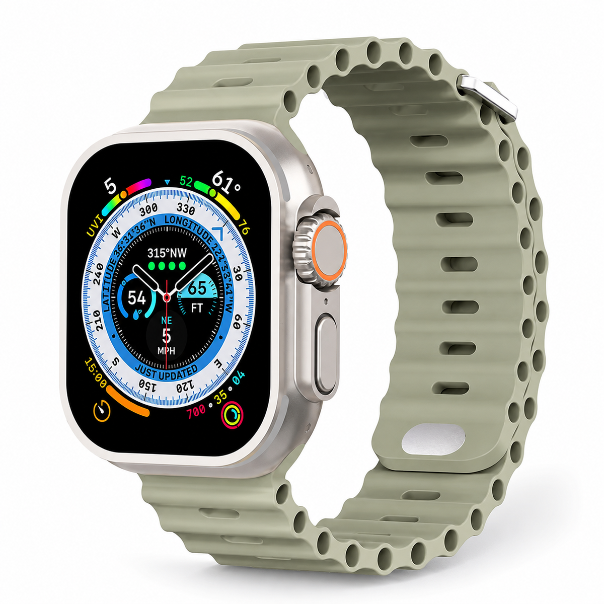 Premium Apple Watch Band Ocean Silicone Sport Strap Adjustable Soft Wristband Secure Fit Lightweight Durable Breathable Everyday Comfort All Day Wear