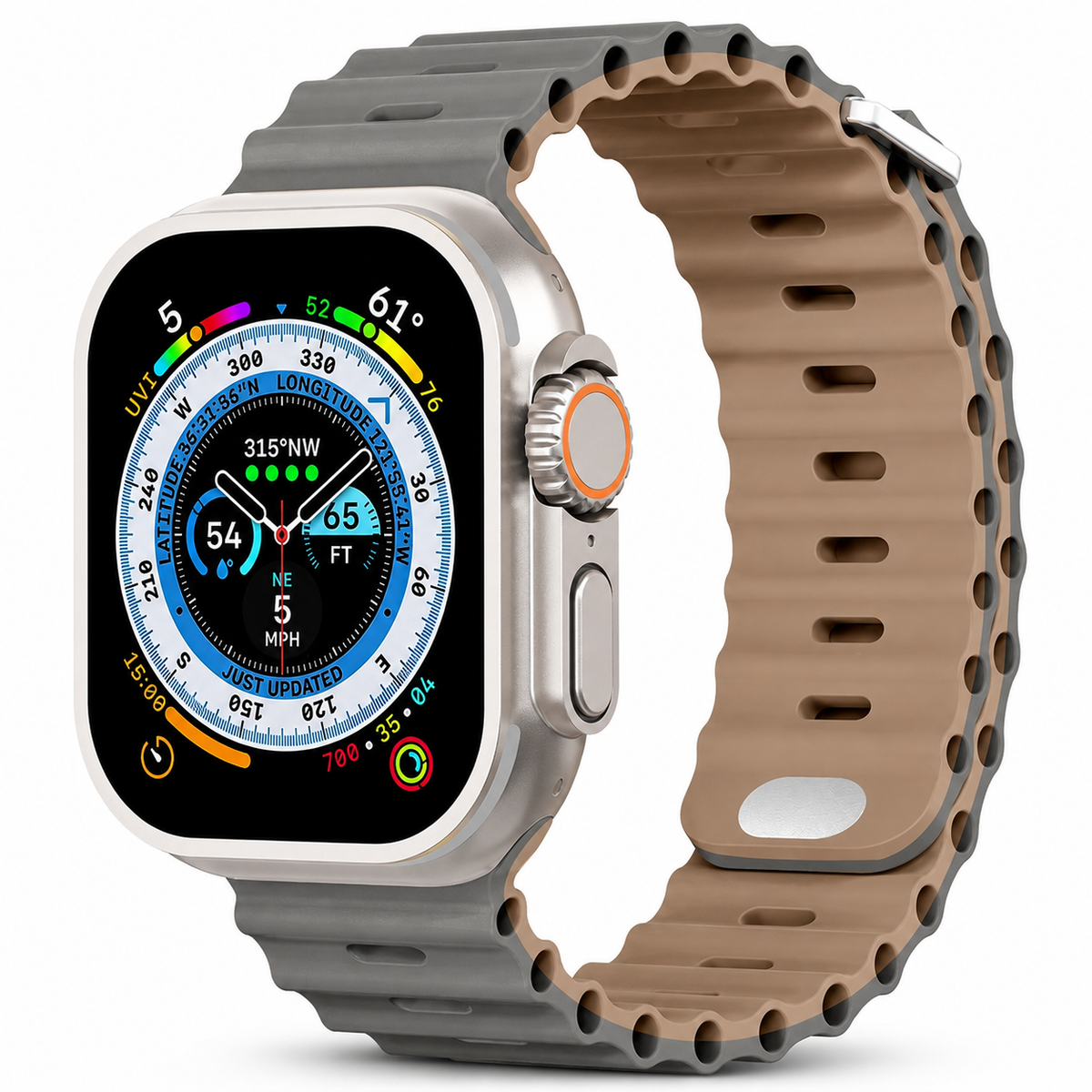 Premium Apple Watch Band Ocean Silicone Sport Strap Adjustable Soft Wristband Secure Fit Lightweight Durable Breathable Everyday Comfort All Day Wear