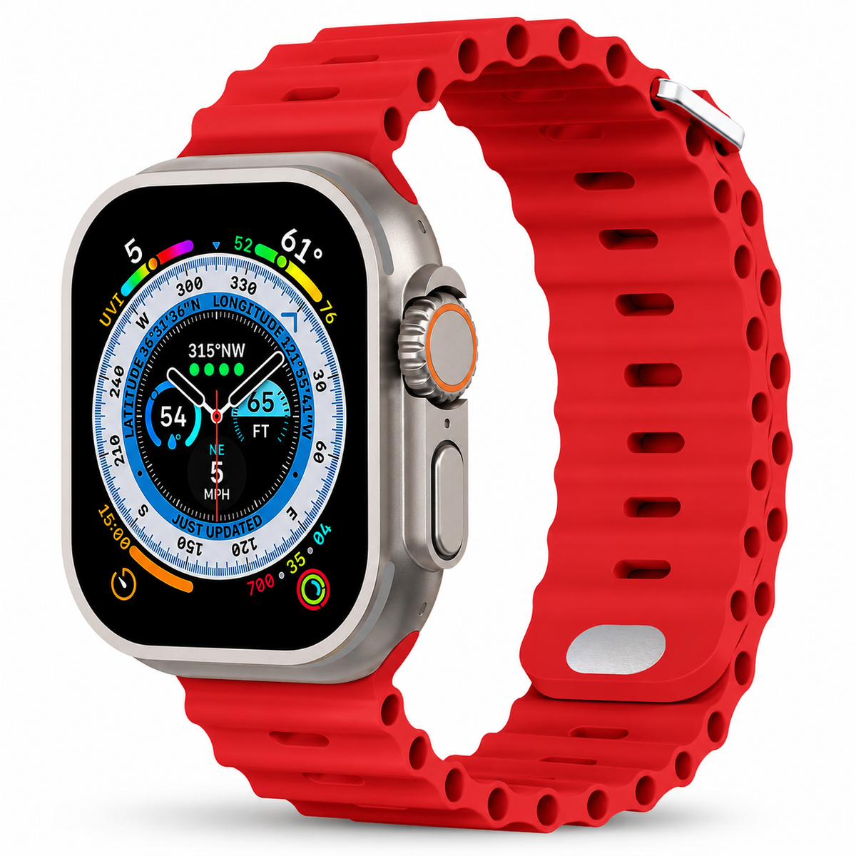 Premium Apple Watch Band Ocean Silicone Sport Strap Adjustable Soft Wristband Secure Fit Lightweight Durable Breathable Everyday Comfort All Day Wear