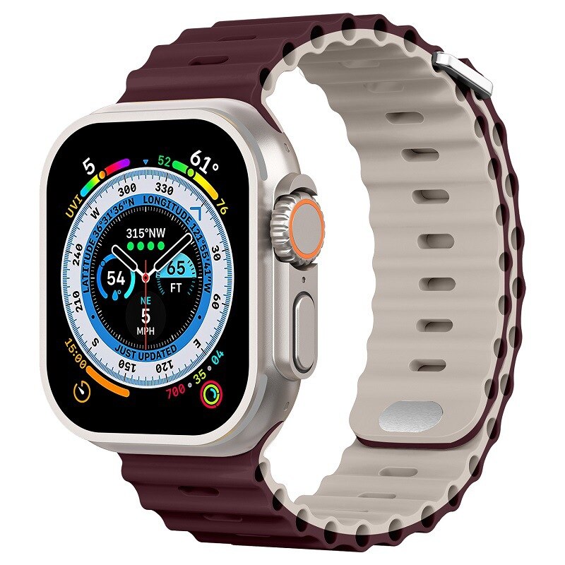 Premium Apple Watch Band Ocean Silicone Sport Strap Adjustable Soft Wristband Secure Fit Lightweight Durable Everyday Wear