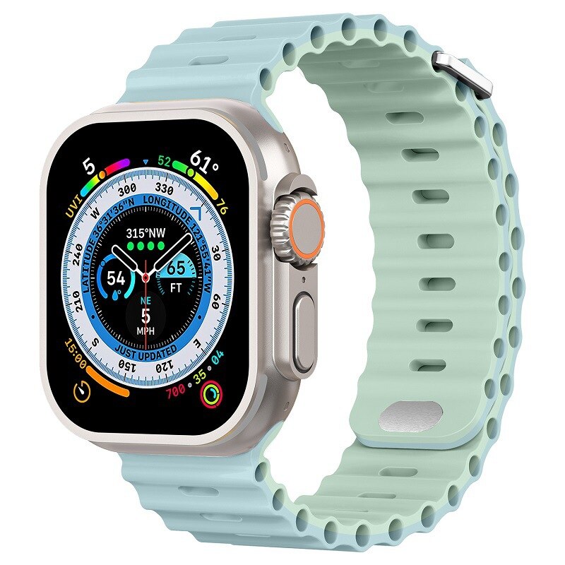 Premium Apple Watch Band Ocean Silicone Sport Strap Adjustable Soft Wristband Secure Fit Lightweight Durable Everyday Wear