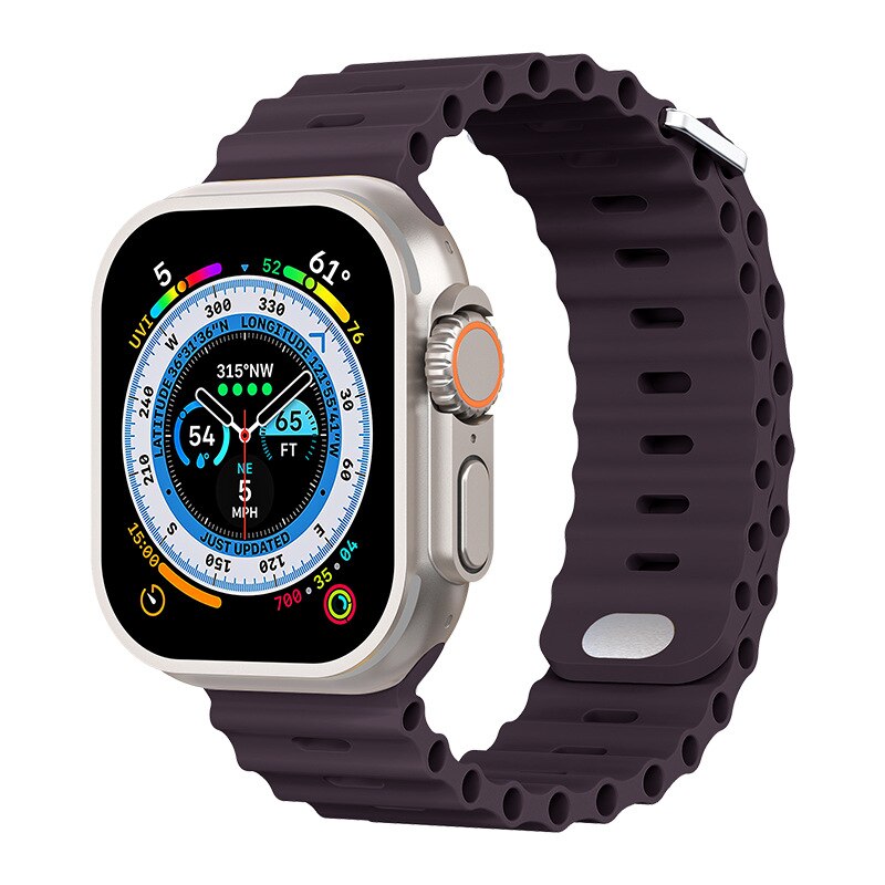 Premium Apple Watch Band Ocean Silicone Sport Strap Adjustable Soft Wristband Secure Fit Lightweight Durable Everyday Wear