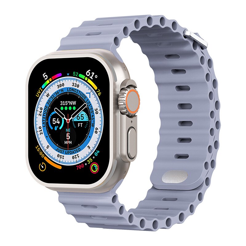 Premium Apple Watch Band Ocean Silicone Sport Strap Adjustable Soft Wristband Secure Fit Lightweight Durable Everyday Wear