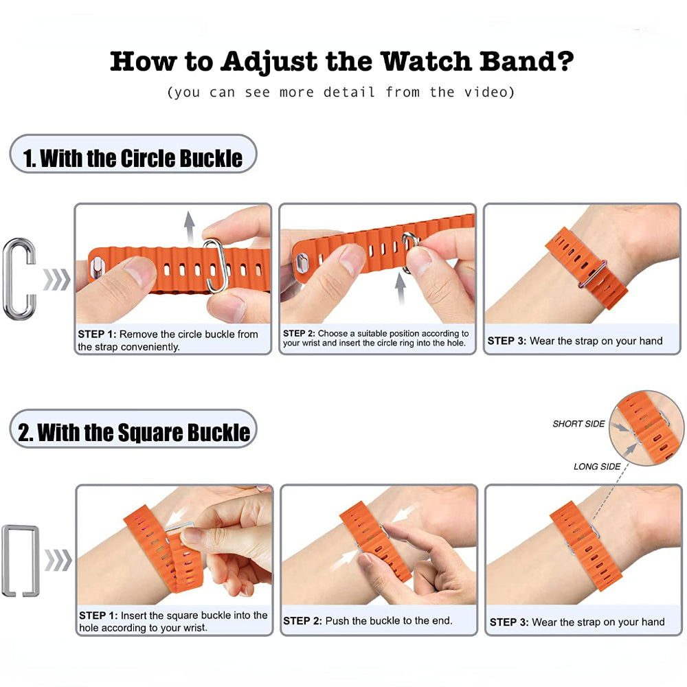 Premium Apple Watch Band Ocean Silicone Sport Strap Adjustable Soft Wristband Secure Fit Lightweight Durable Everyday Wear
