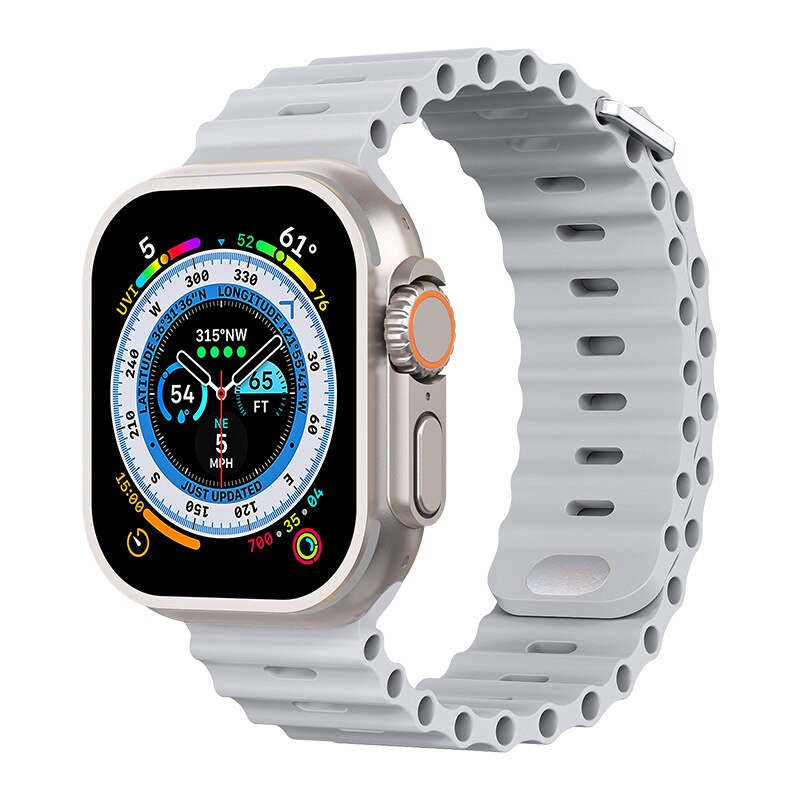 Premium Apple Watch Band Ocean Silicone Sport Strap Adjustable Soft Wristband Secure Fit Lightweight Durable Everyday Wear