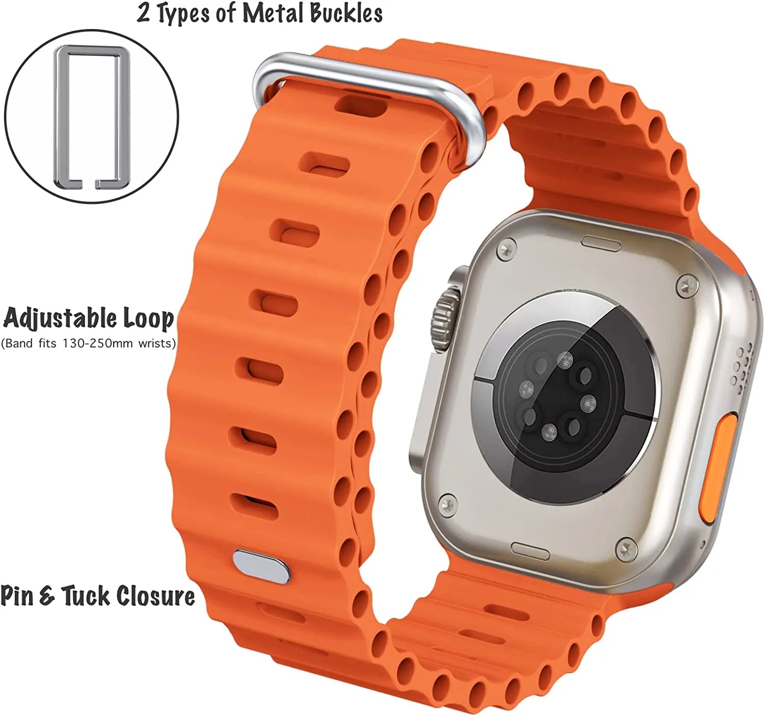 Premium Apple Watch Band Ocean Silicone Sport Strap Adjustable Soft Wristband Secure Fit Lightweight Durable Everyday Wear