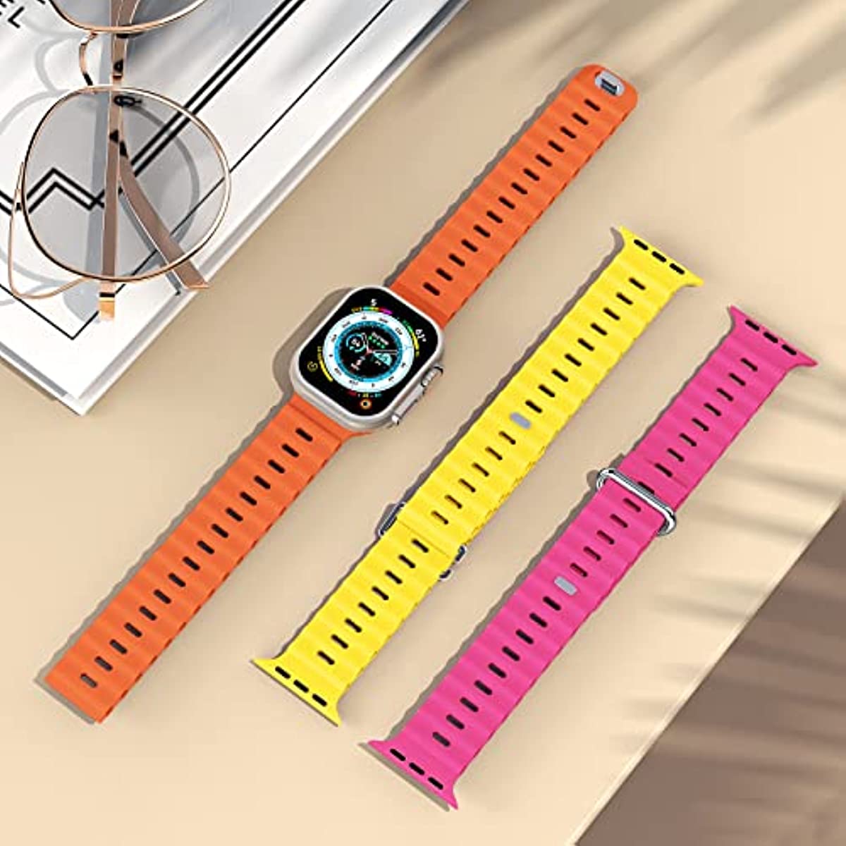 Premium Apple Watch Band Ocean Silicone Sport Strap Adjustable Soft Wristband Secure Fit Lightweight Durable Everyday Wear