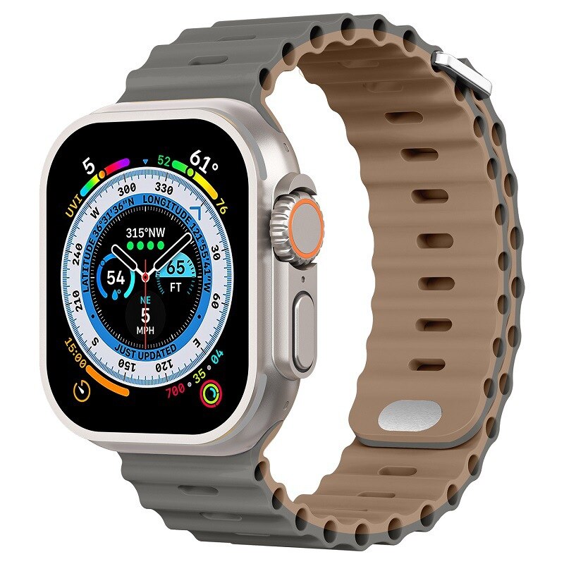Premium Apple Watch Band Ocean Silicone Sport Strap Adjustable Soft Wristband Secure Fit Lightweight Durable Everyday Wear