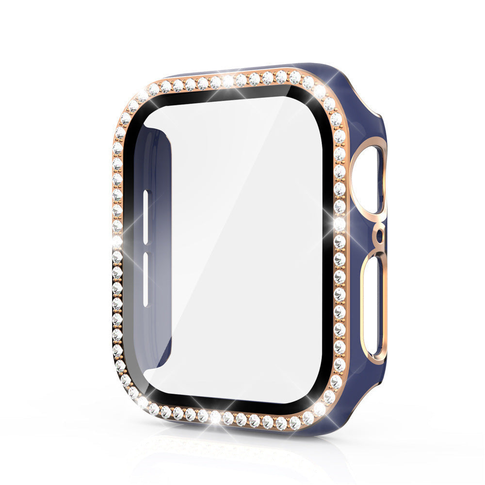 Premium Apple Watch Case Rhinestone Glass Screen Protector Shockproof Protective Cover Luxury Bling Design