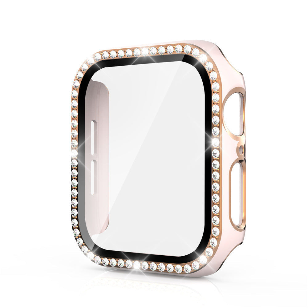 Premium Apple Watch Case Rhinestone Glass Screen Protector Shockproof Protective Cover Luxury Bling Design