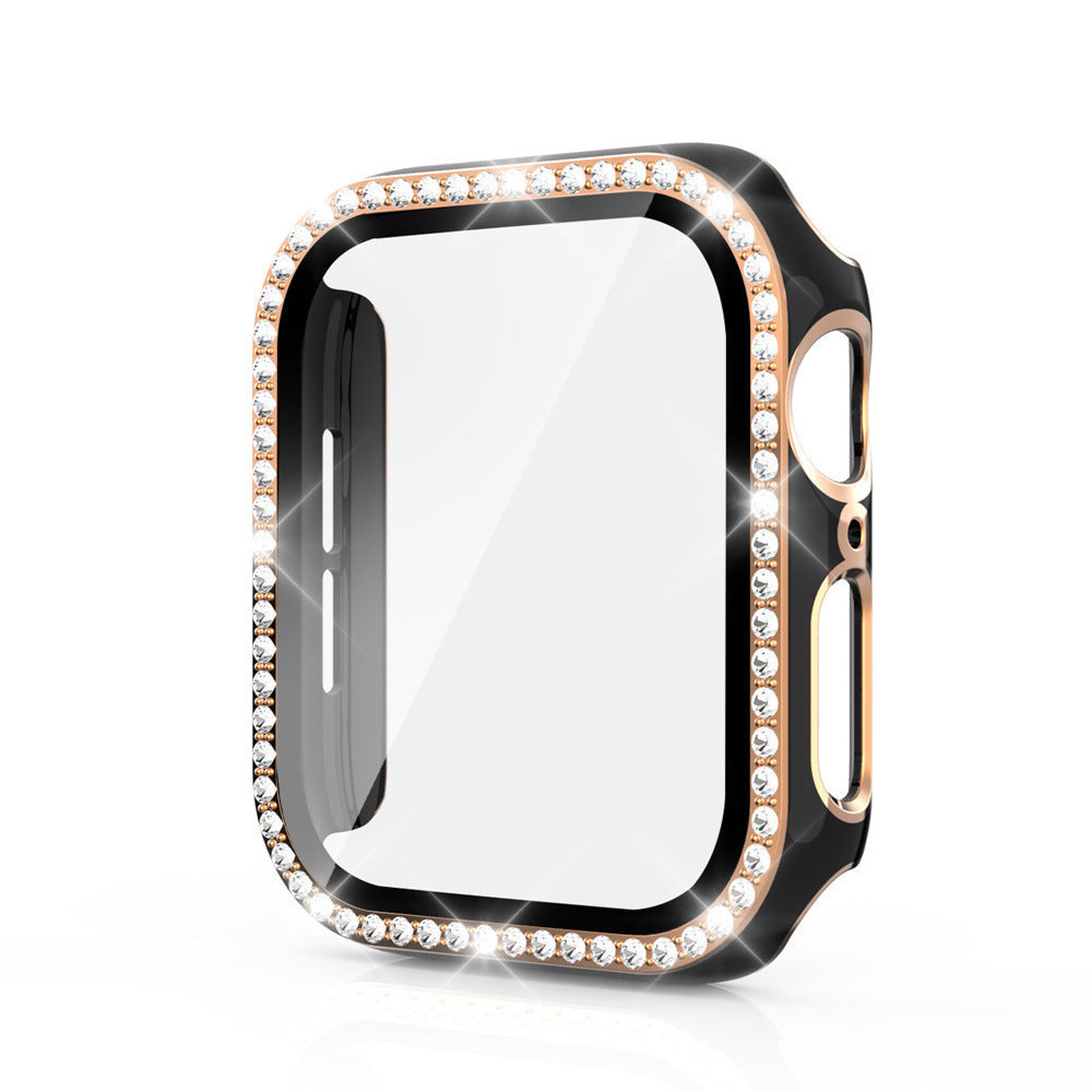 Premium Apple Watch Case Rhinestone Glass Screen Protector Shockproof Protective Cover Luxury Bling Design