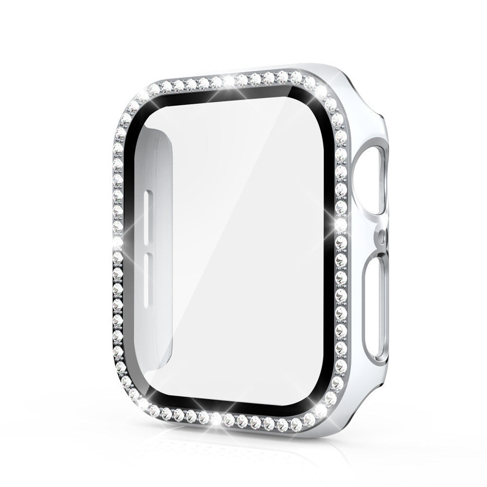 Premium Apple Watch Case Rhinestone Glass Screen Protector Shockproof Protective Cover Luxury Bling Design