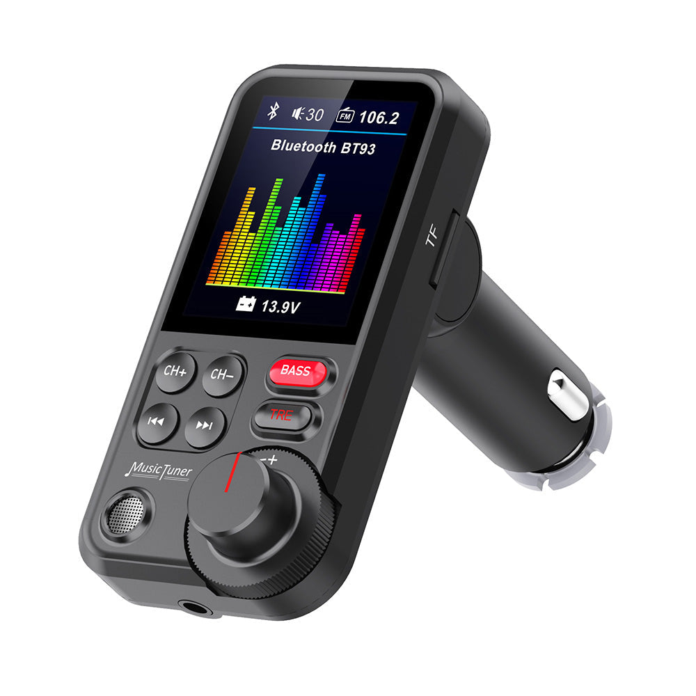 Premium Car Bluetooth FM Transmitter QC 3.0 Fast Charging USB Audio Adapter Hands-Free Music Player