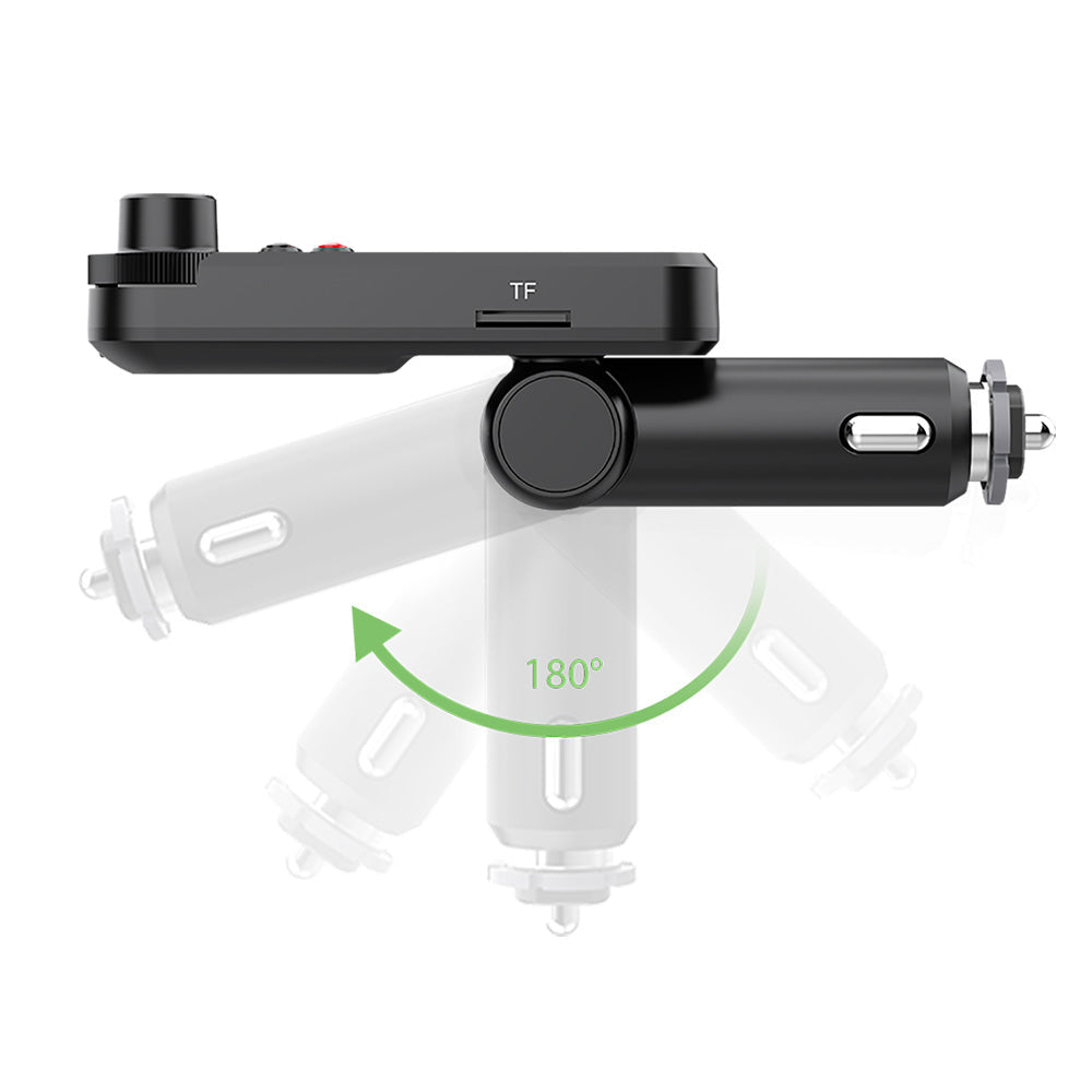 Premium Car Bluetooth FM Transmitter QC 3.0 Fast Charging USB Audio Adapter Hands-Free Music Player