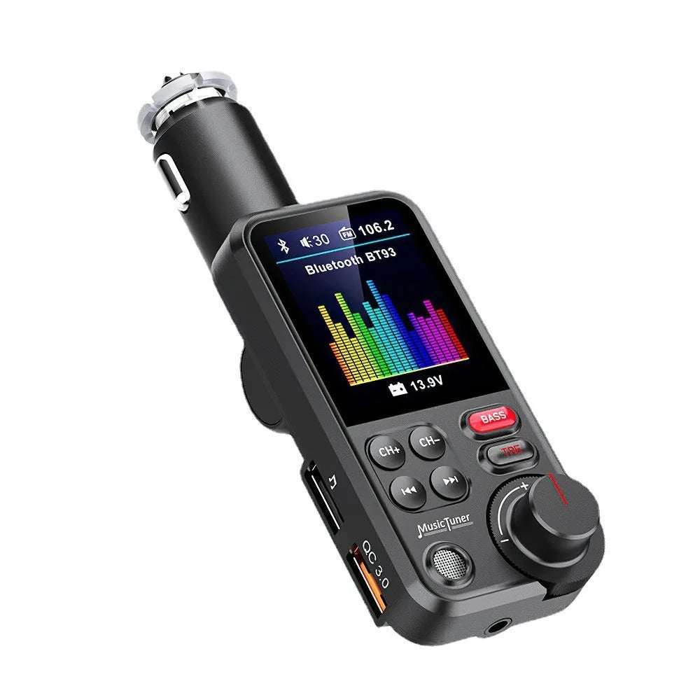 Premium Car Bluetooth FM Transmitter QC 3.0 Fast Charging USB Audio Adapter Hands-Free Music Player