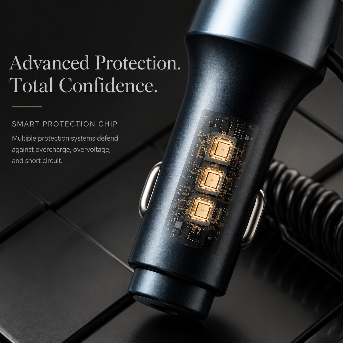 Premium Car Charger USB-C Fast Charging Adapter Multi Port 12V Socket High Speed Charging Hub Multi Device Power Adapter Compact Vehicle Travel Use