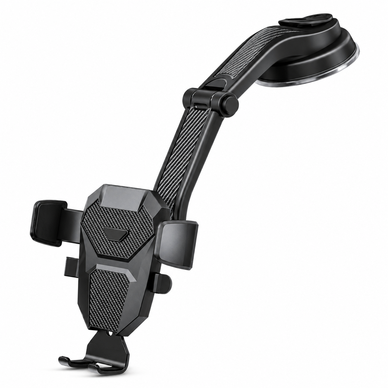 Premium Car Phone Mount Dashboard Windshield Suction Cup Holder 360 Rotation Secure Grip Adjustable Smartphone Stand Hands-Free Driving Mount Vehicle