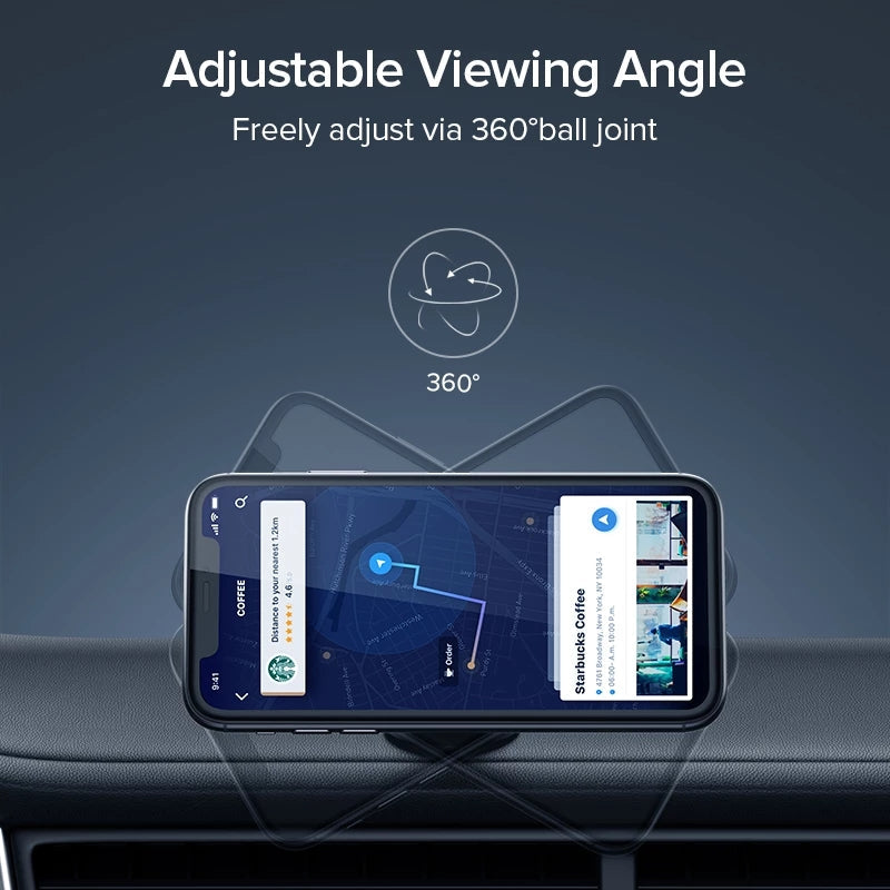 Premium Car Phone Mount Magnetic Dashboard Holder 360 Rotation Secure Grip Adjustable GPS Smartphone Stand