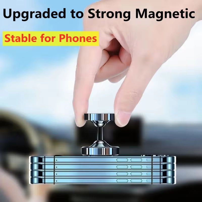 Premium Car Phone Mount Magnetic Dashboard Holder 360 Rotation Secure Grip Adjustable GPS Smartphone Stand