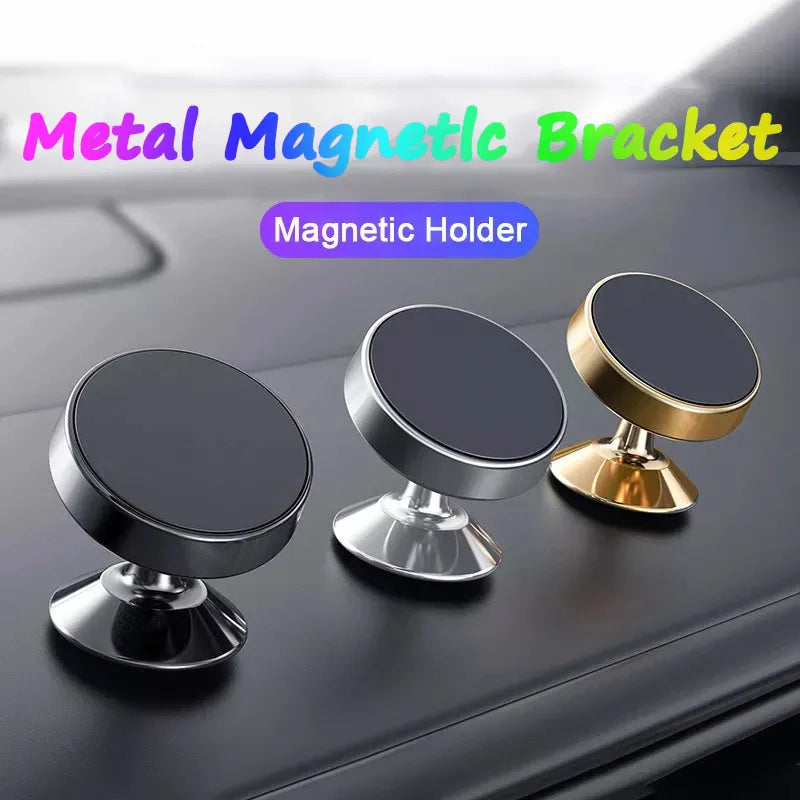 Premium Car Phone Mount Magnetic Dashboard Holder 360 Rotation Secure Grip Adjustable GPS Smartphone Stand