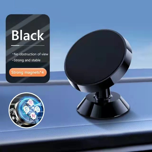 Premium Car Phone Mount Magnetic Dashboard Holder 360 Rotation Secure Grip Adjustable GPS Smartphone Stand