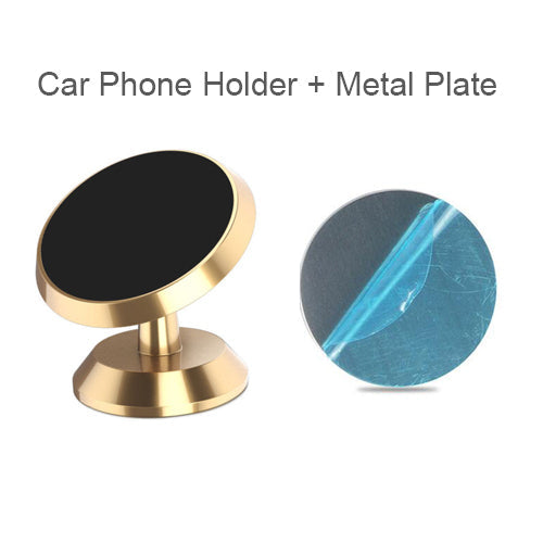 Premium Car Phone Mount Magnetic Dashboard Holder 360 Rotation Secure Grip Adjustable GPS Smartphone Stand