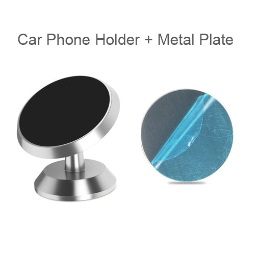 Premium Car Phone Mount Magnetic Dashboard Holder 360 Rotation Secure Grip Adjustable GPS Smartphone Stand