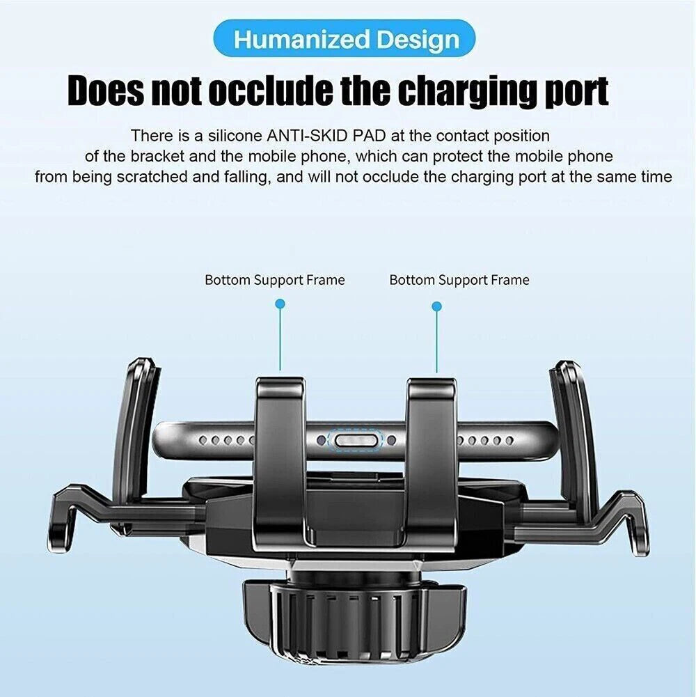 Premium Car Phone Mount Suction Cup Dashboard Windshield Holder 360 Rotation Secure Grip Smartphone Stand