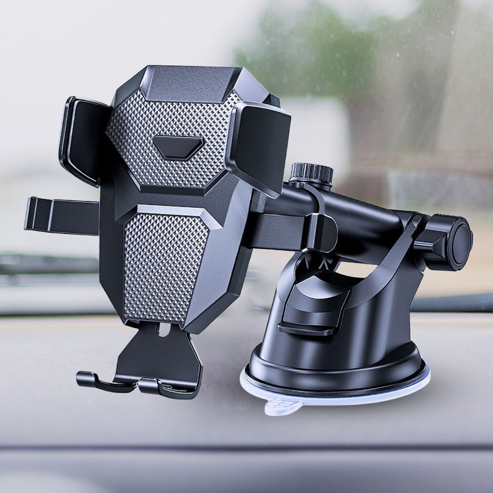 Premium Car Phone Mount Suction Cup Dashboard Windshield Holder 360 Rotation Secure Grip Smartphone Stand