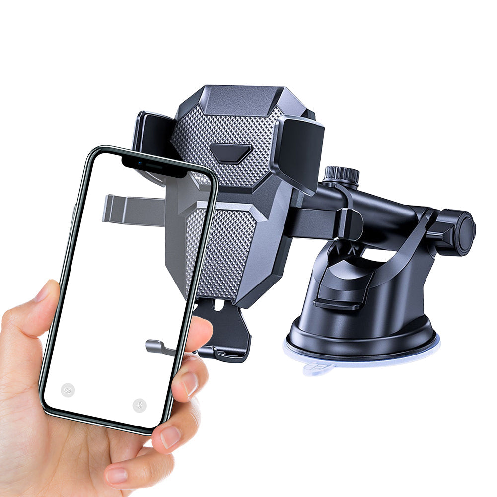 Premium Car Phone Mount Suction Cup Dashboard Windshield Holder 360 Rotation Secure Grip Smartphone Stand