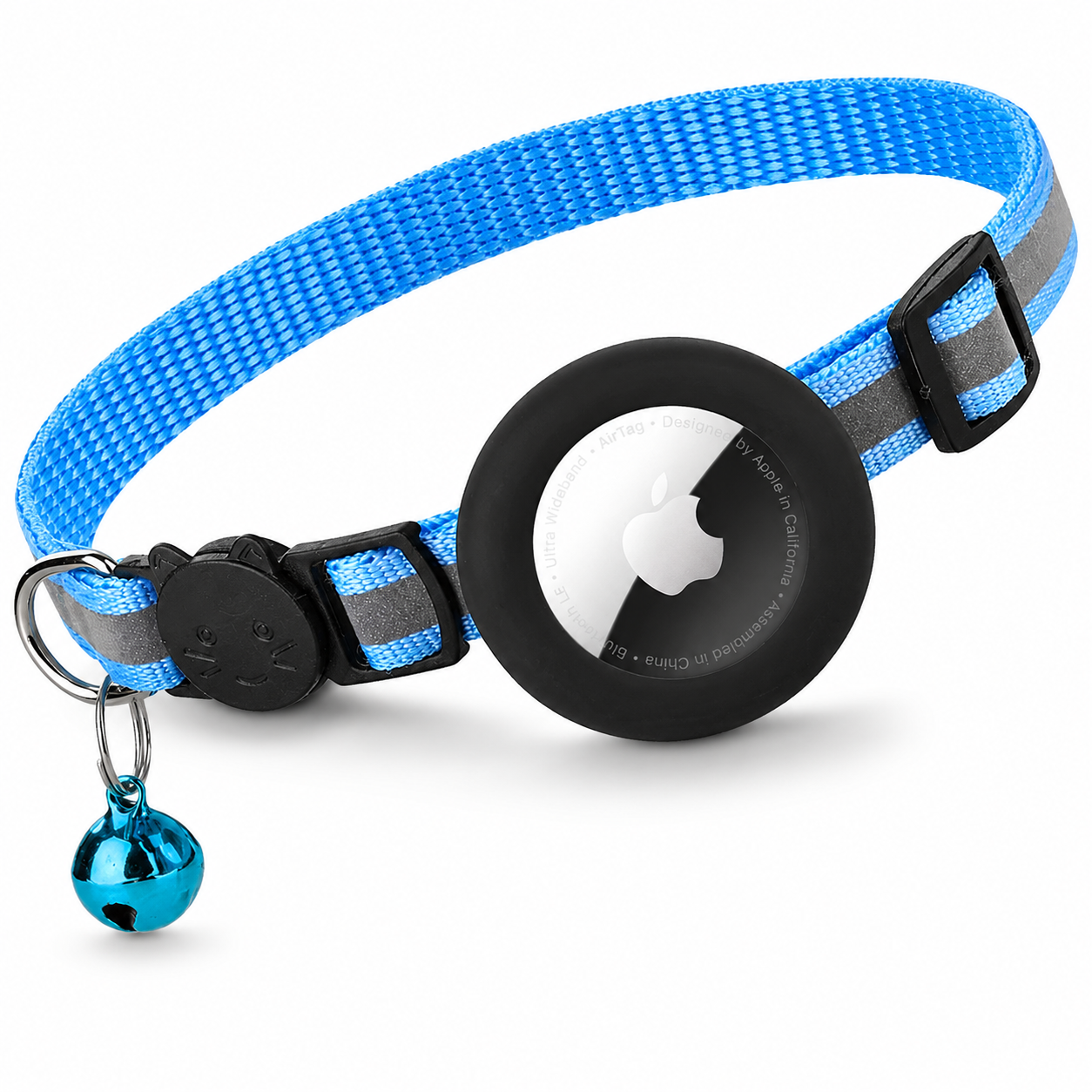 Premium Cat Collar AirTag Holder Reflective Adjustable Pet Collar Lightweight Secure Fit Detachable Bell Tracking Accessory Outdoor Safety Design