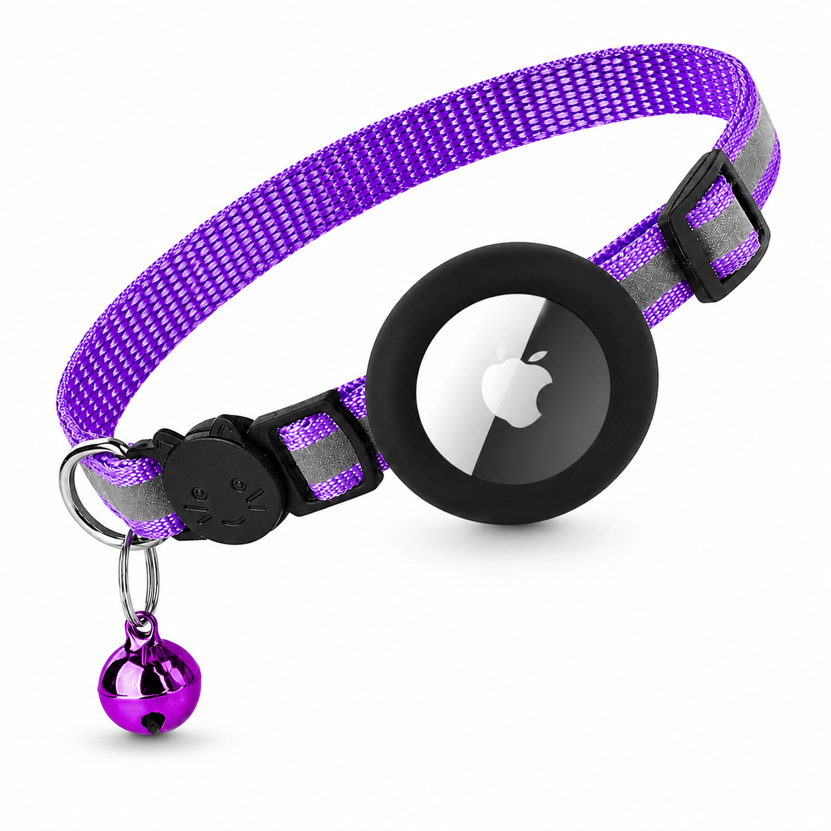 Premium Cat Collar AirTag Holder Reflective Adjustable Pet Collar Lightweight Secure Fit Detachable Bell Tracking Accessory Outdoor Safety Design