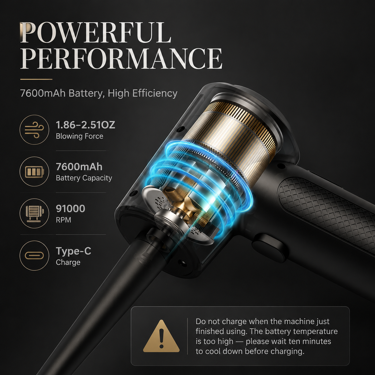 Premium Electric Air Duster Cordless Compressed Air Blower Keyboard Cleaner LED Light Reusable Cleaning Tool High Power Dust Remover Portable Use