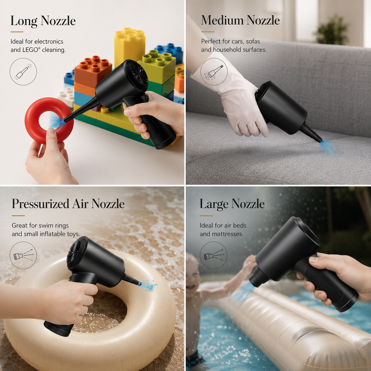 Premium Electric Air Duster Cordless Compressed Air Blower Keyboard Cleaner LED Light Reusable Cleaning Tool High Power Dust Remover Portable Use