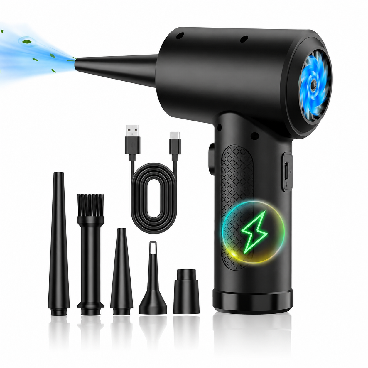 Premium Electric Air Duster Cordless Compressed Air Blower Keyboard Cleaner LED Light Reusable Cleaning Tool High Power Dust Remover Portable Use