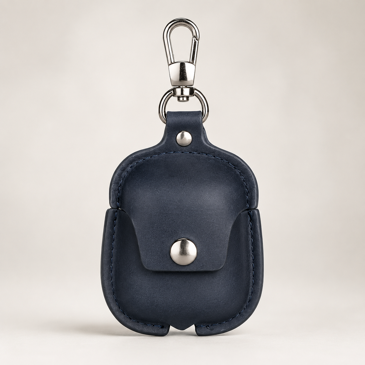 Premium Genuine Leather AirPods Case Shockproof Protective Cover Slim Design Keychain Clip Wireless Charging Compatible Lightweight Compact Portable