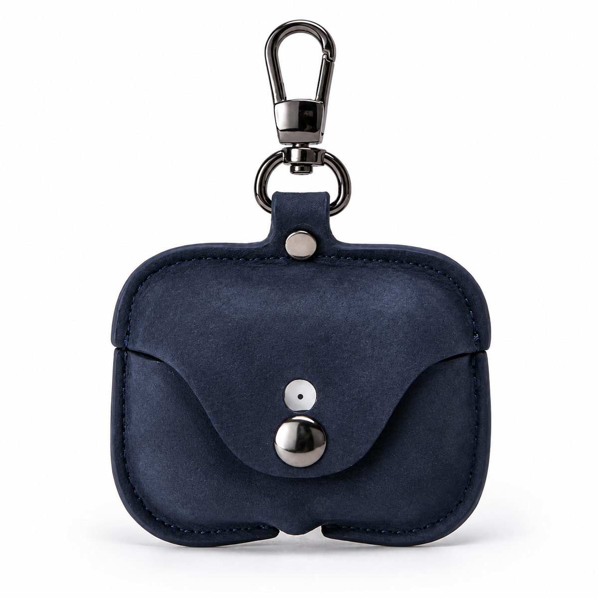 Premium Genuine Leather AirPods Case Shockproof Protective Cover Slim Design Keychain Clip Wireless Charging Compatible Lightweight Compact Portable