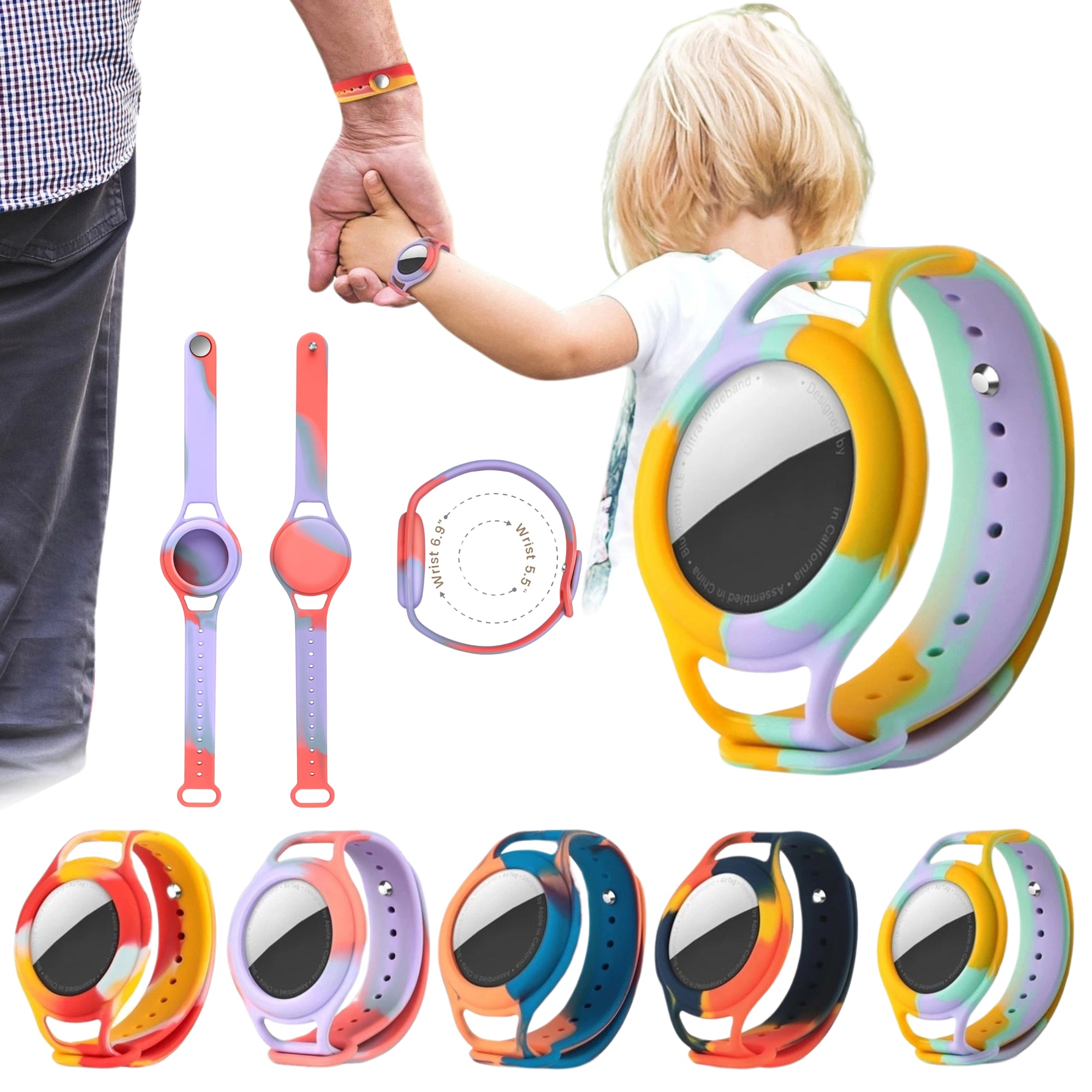 Premium Kids AirTag Wristband Silicone Tracker Holder Adjustable Secure Fit Lightweight Comfort Band