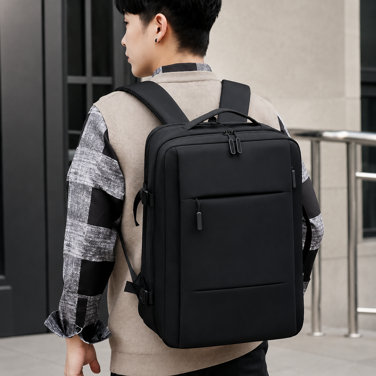 Premium Laptop Backpack Waterproof Expandable Business Travel Bag USB Charging Large Capacity 13 to 17 Inch Laptop Compatible Pack Everyday Carry