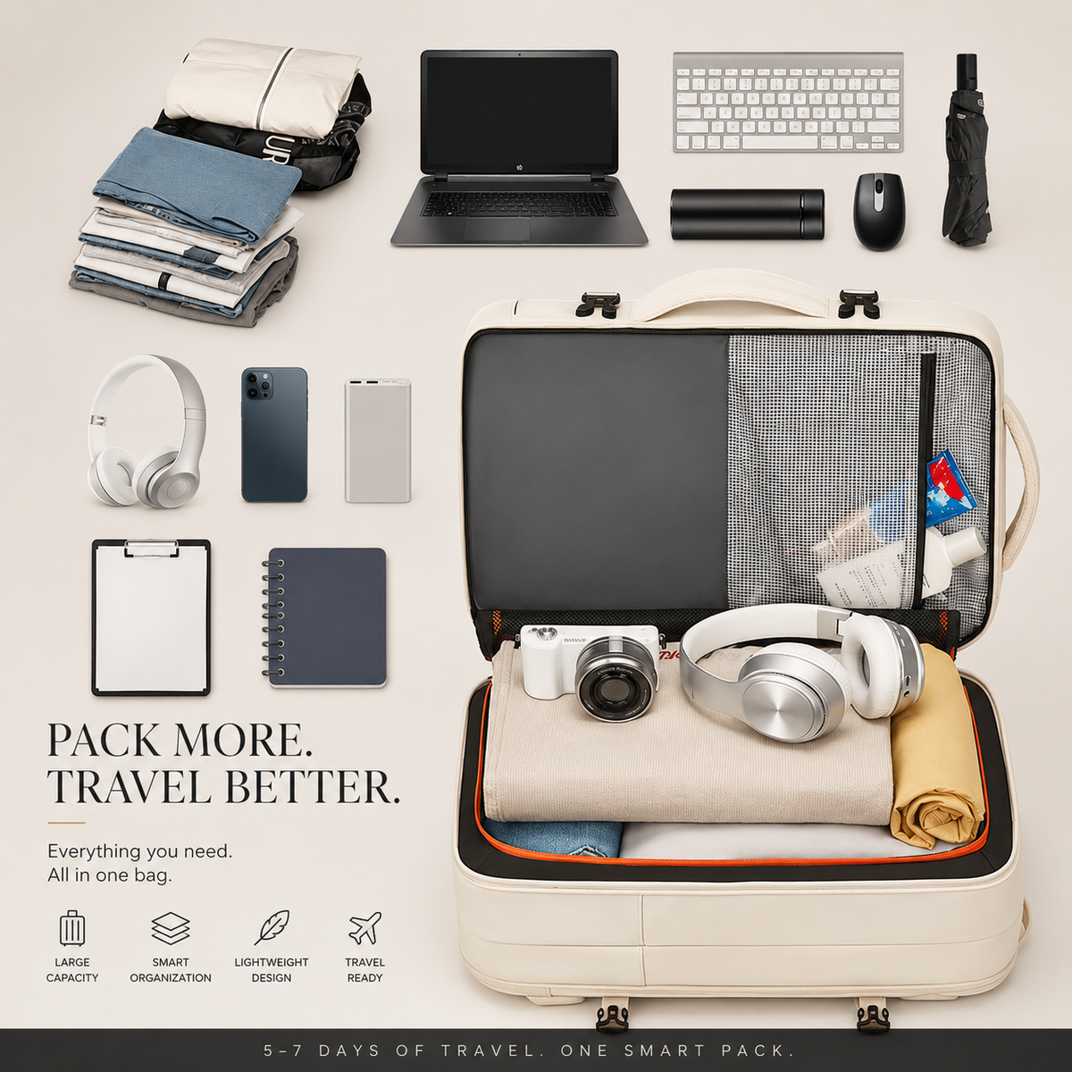 Premium Laptop Backpack Waterproof Expandable Business Travel Bag USB Charging Large Capacity 13 to 17 Inch Laptop Compatible Pack Everyday Carry