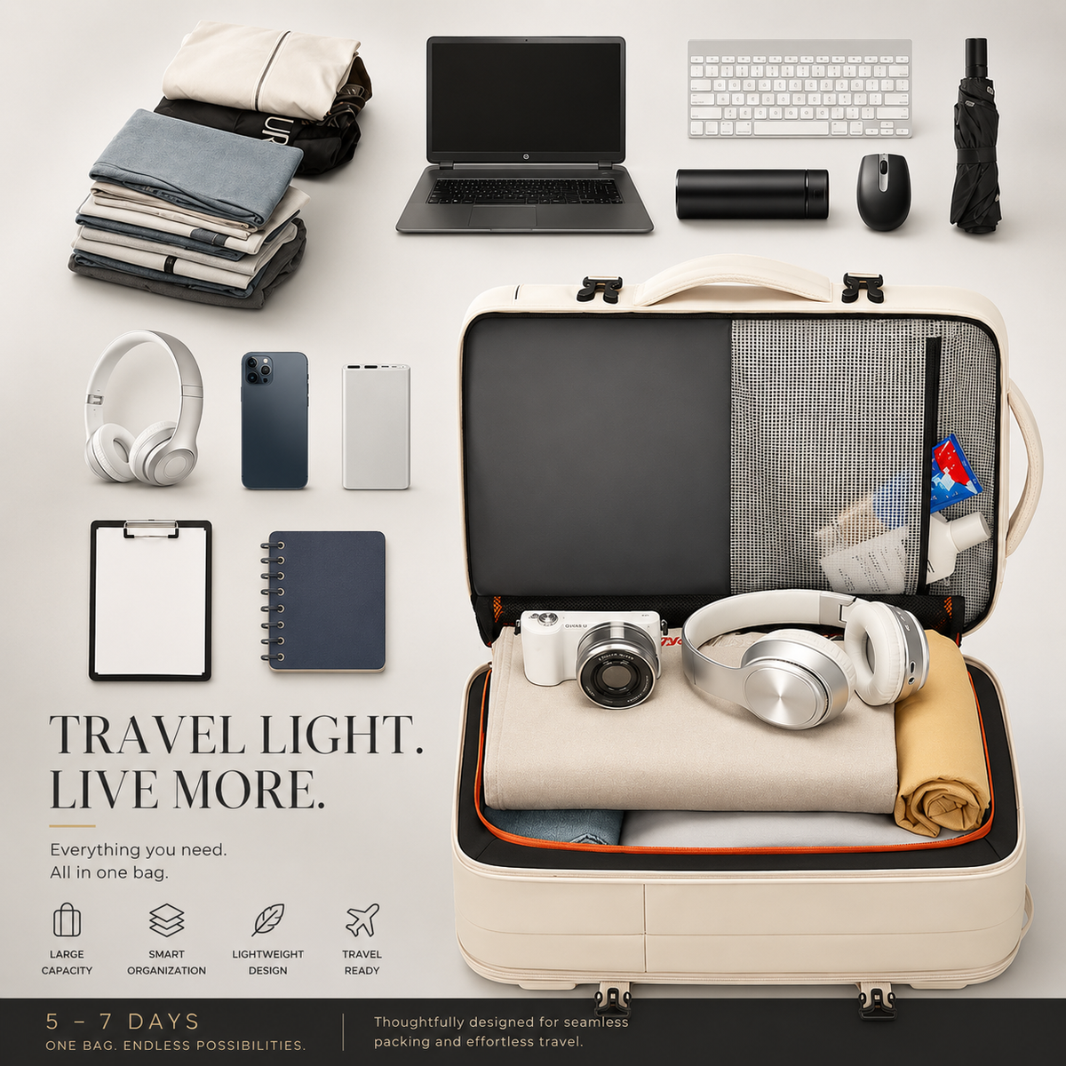 Premium Laptop Backpack Waterproof Expandable Business Travel Bag USB Charging Large Capacity 13 to 17 Inch Laptop Compatible Pack Everyday Carry