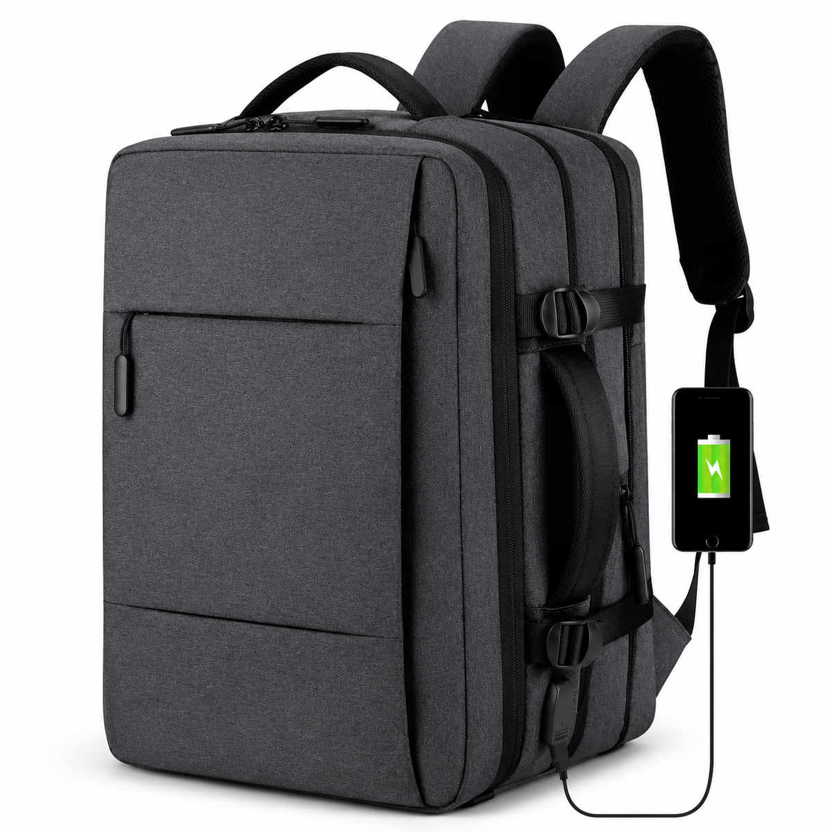 Premium Laptop Backpack Waterproof Expandable Business Travel Bag USB Charging Large Capacity 13 to 17 Inch Laptop Compatible Pack Everyday Carry