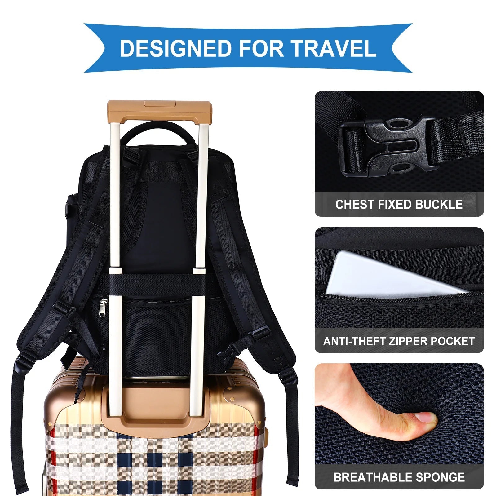 Premium Laptop Backpack Waterproof Expandable USB Charging Business Travel Bag Large Capacity 13 To 17 Inch Laptop Compatible