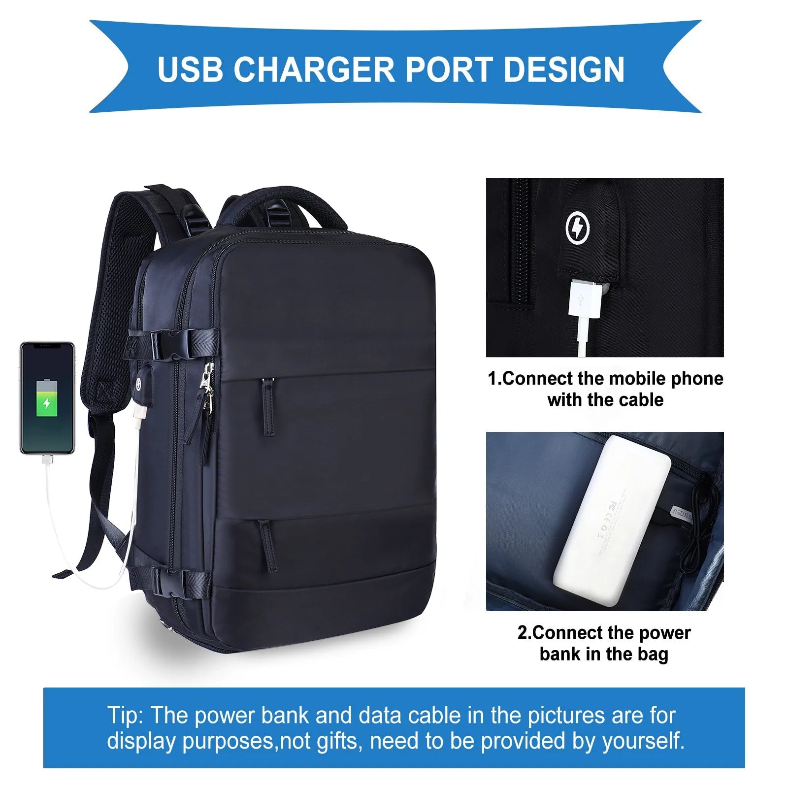 Premium Laptop Backpack Waterproof Expandable USB Charging Business Travel Bag Large Capacity 13 To 17 Inch Laptop Compatible