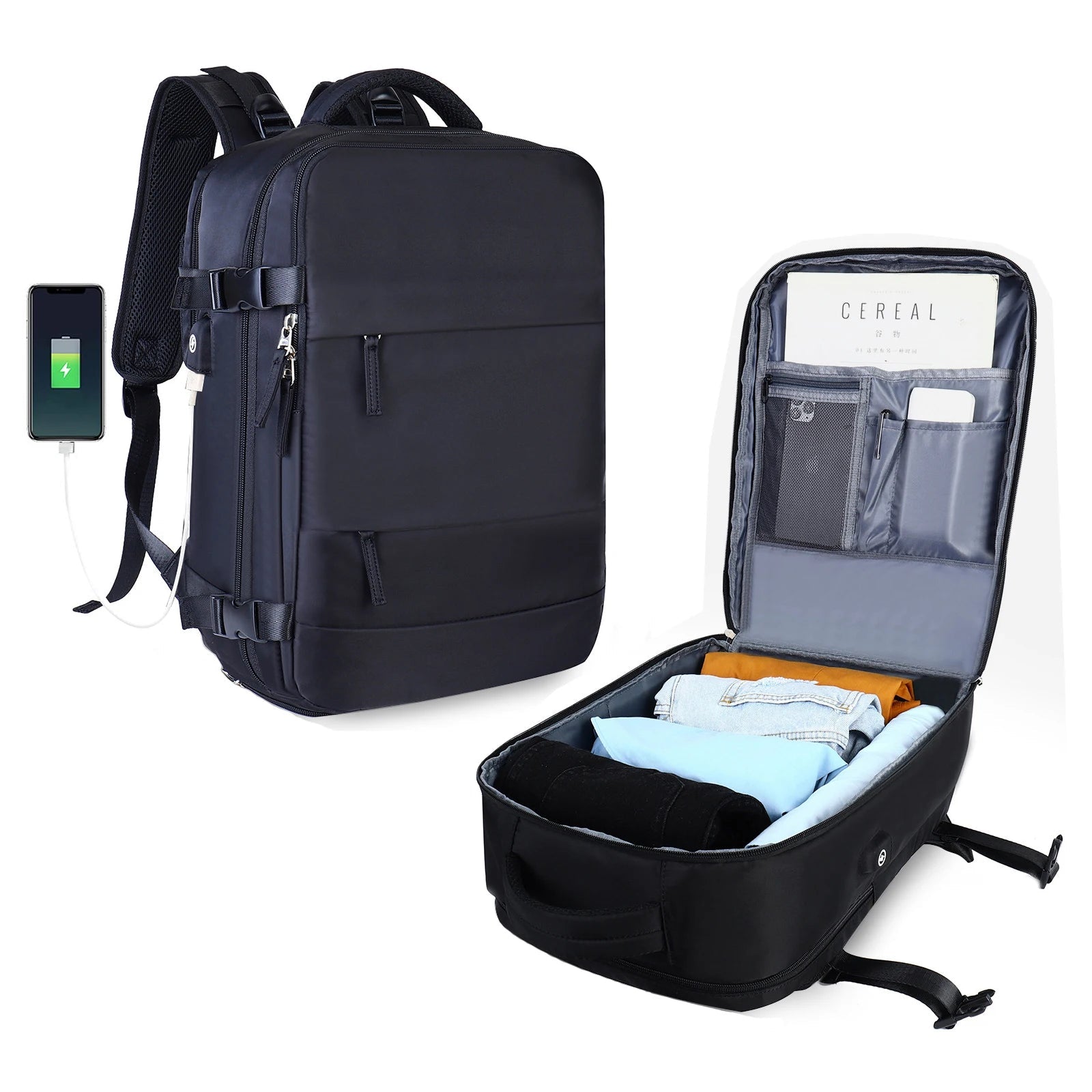 Premium Laptop Backpack Waterproof Expandable USB Charging Business Travel Bag Large Capacity 13 To 17 Inch Laptop Compatible