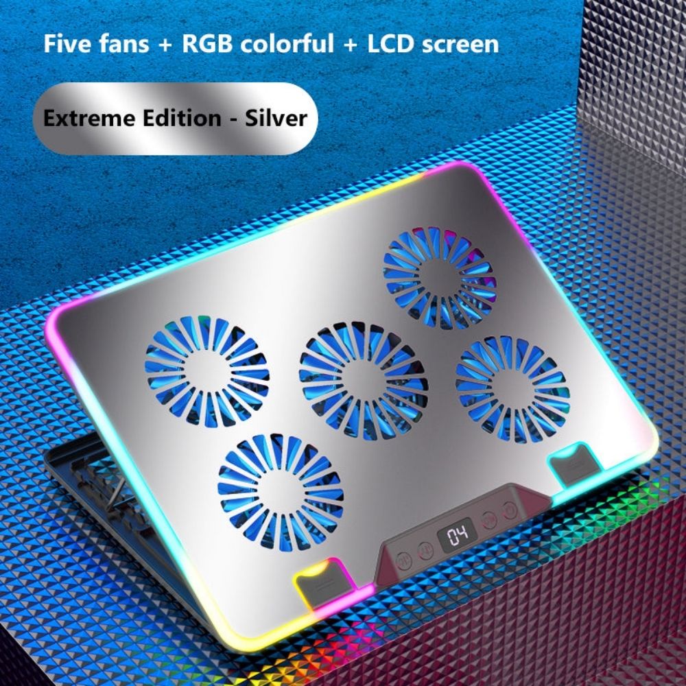 Premium Laptop Cooling Pad RGB 6 Fan Adjustable Gaming Notebook Cooler Ergonomic Heat Dissipation Stand