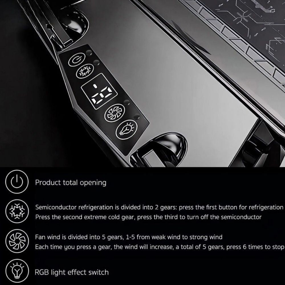 Premium Laptop Cooling Pad RGB 6 Fan Adjustable Gaming Notebook Cooler Ergonomic Heat Dissipation Stand