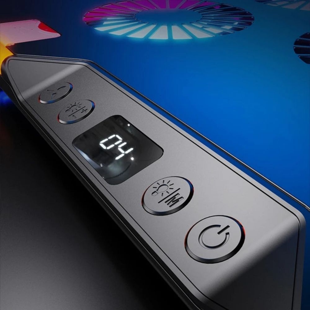 Premium Laptop Cooling Pad RGB 6 Fan Adjustable Gaming Notebook Cooler Ergonomic Heat Dissipation Stand