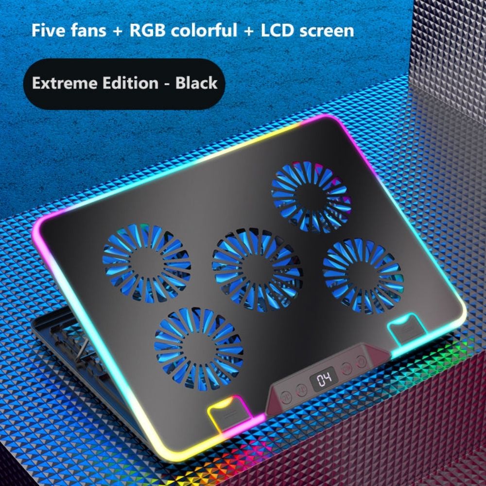 Premium Laptop Cooling Pad RGB 6 Fan Adjustable Gaming Notebook Cooler Ergonomic Heat Dissipation Stand